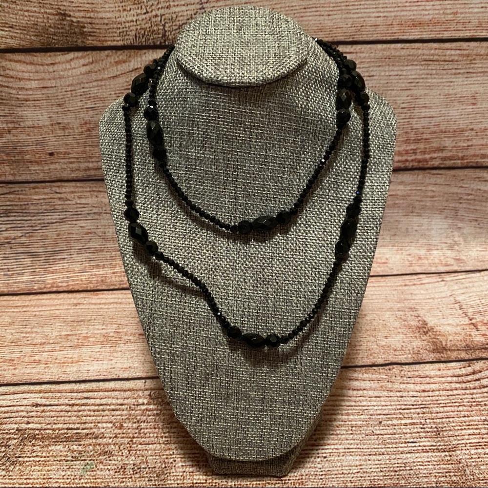 White House Black Market Black Beaded Necklace
